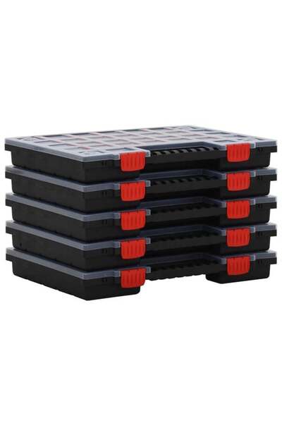 vidaxl Cutii organizatoare, 5 bucăți, 40 x 30 x 5 cm, polipropilenă