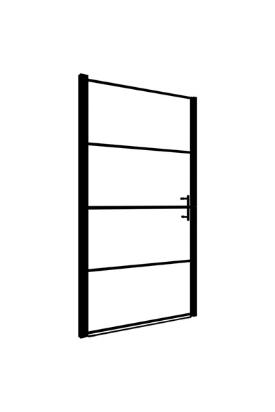 vidaxl Ușă de duș, neagră, 91 x 195 cm, sticlă securizată