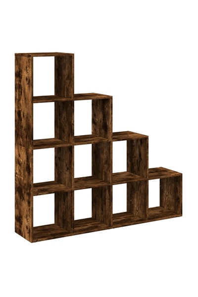 vidaxl Bibliotecă/separator stejar fumuriu 131,5x29x131,5 cm lemn