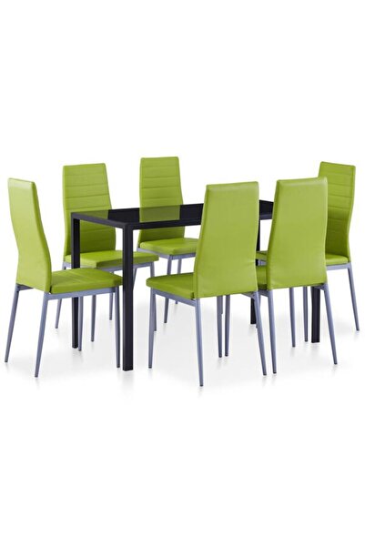 vidaxl Set mobilier de bucătărie, 7 piese, verde