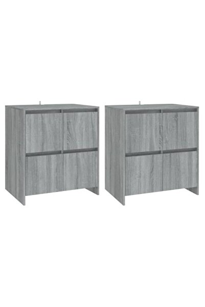 vidaxl Comode, 2 buc., stejar gri Sonoma, 70 x 41 x 75 cm, lemn prelucrat