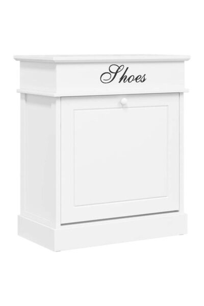 vidaxl Dulap pentru pantofi, alb, 50 x 28 x 58 cm, lemn de paulownia