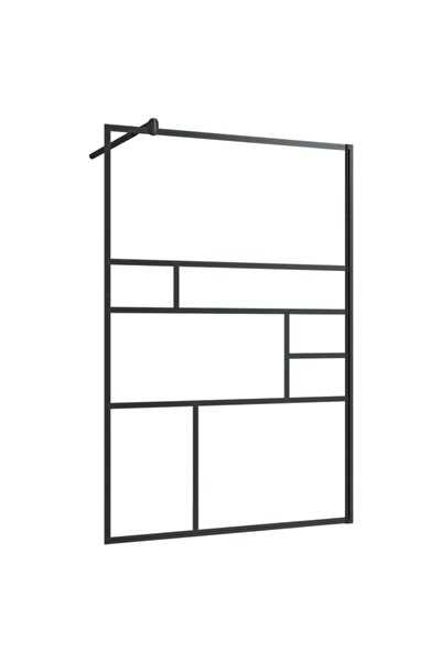 vidaxl Paravan de duș tip walk-in negru 115 x 195 cm, sticlă ESG transparentă