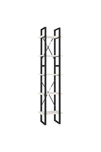 vidaxl Bibliotecă cu 5 rafturi, alb, 40x30x175 cm, lemn masiv de pin