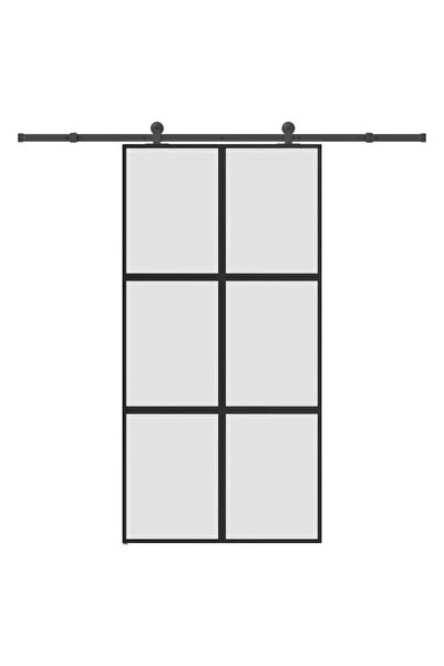 vidaxl Ușă glisantă cu sticlă securizată și set de feronerie din aluminiu