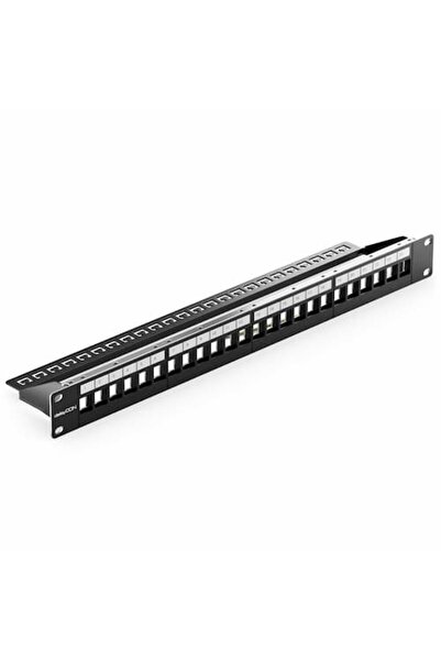 deleyCON Πάνελ διανομής για rack 19 ιντσών, 24 θύρες, συμβατό με cat6, cat7, ...
