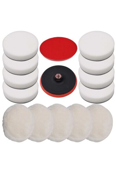 vidaxl Set de bureți de lustruit, 14 piese, 180 mm
