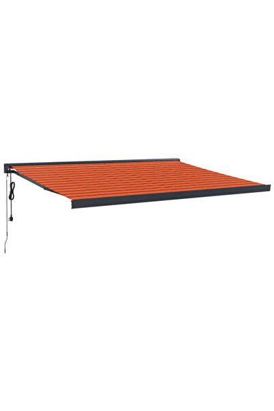 vidaxl Copertină retractabilă Portocaliu/Maro 4 x 3 m, Textil/Aluminiu
