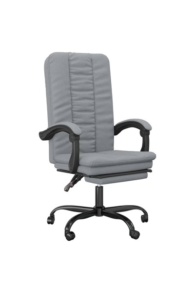 vidaxl Fotoliu de birou rabatabil, gri deschis, textil