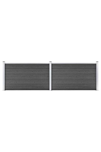 vidaxl Set panouri gard, Negru, 353 x 105 cm, WPC
