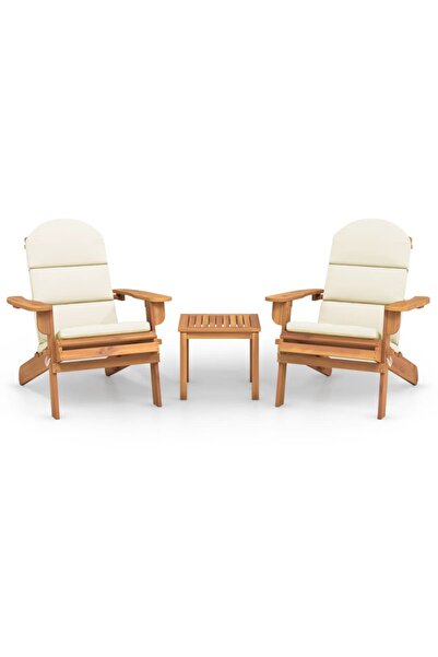 vidaxl Set mobilier de grădină Adirondack, 3 piese, lemn masiv acacia