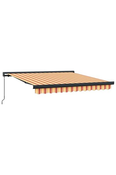 vidaxl Copertină retractabilă, galben/alb, 3 x 2,5 m, textil/aluminiu