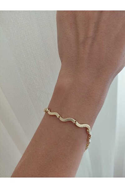 lavante butik kendini özel hisset Steel Women's Curved Wavy S Bracelet