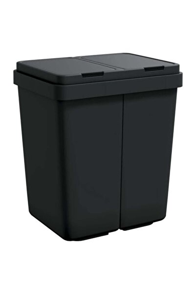 vidaxl Coș de gunoi dublu, antracit, 2 x 25 L