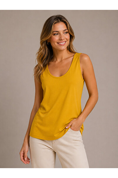 Okçu Triko Women's Basic Strappy Blouse Comfortable Cut Daily Top 26Y22001-Ha...