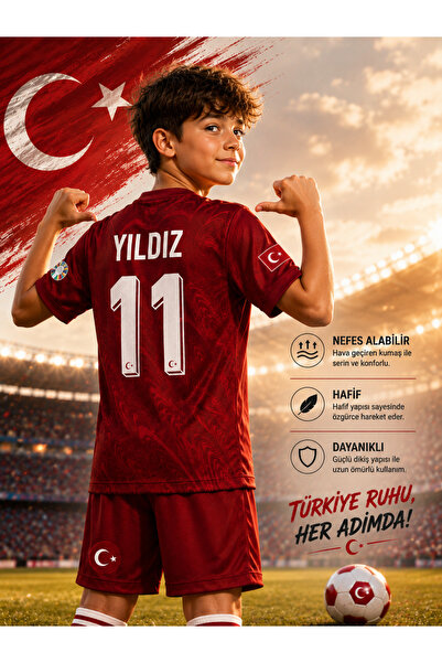 ZİLONG KENAN YILDIZ 2026 Dünya Kupası Türkiye Milli Takım Çocuk Forması 4'LÜ ...