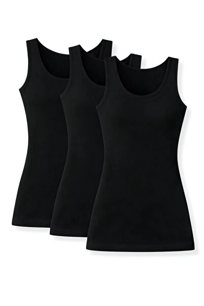 CHARM Yıldız 3-Pack Women's Lycra Wide Strap Undershirt Flexible Cotton Combe...