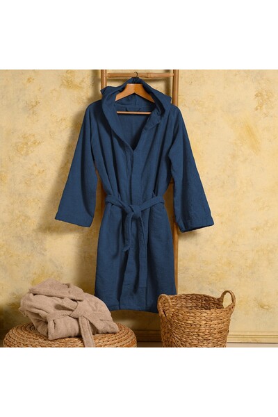 Melinen Μπουρνουζι Ενηλικων Bloom Navy Blue
