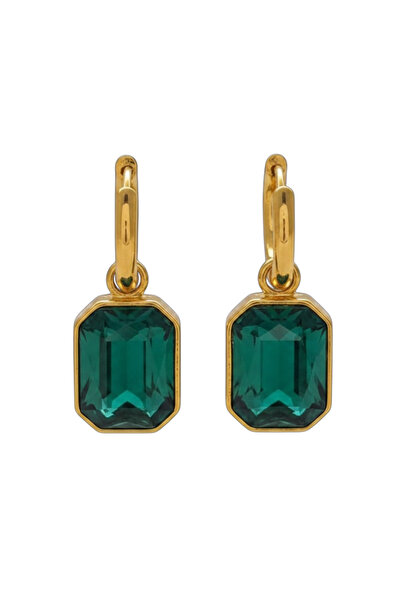 Black Season Zircon and Pearl Steel Drop Earrings |   Black Season