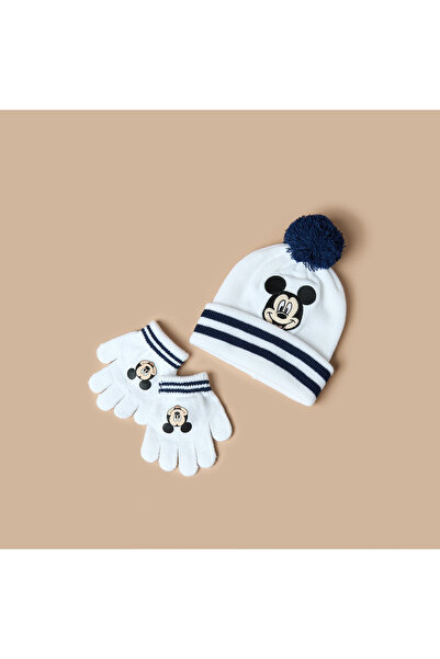 Disney Mickey Mouse Print Cap with Glove Set