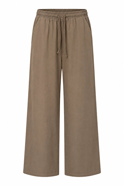 Purple by Banu Mink Wide Leg Trousers with Elastic Waist