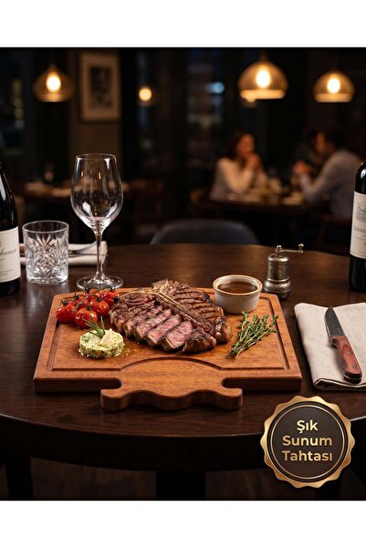 QURA Wooden Presentation Board Horned Steak Ireko Wood