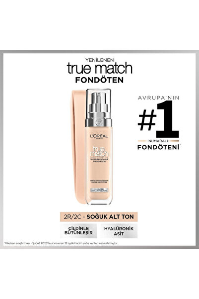 L'Oreal Paris True Match Caring Foundation 2R Rose Vanilla — Full Coverage, L...