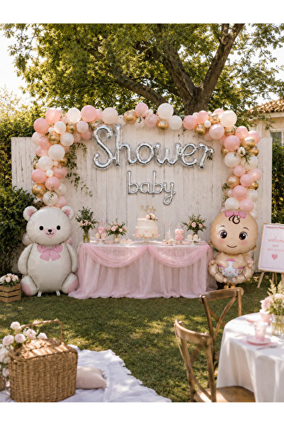 HAPPYLOOPPARTY Baby Shower Decoration Set 35 Pieces with Teddy Bear and Baby ...