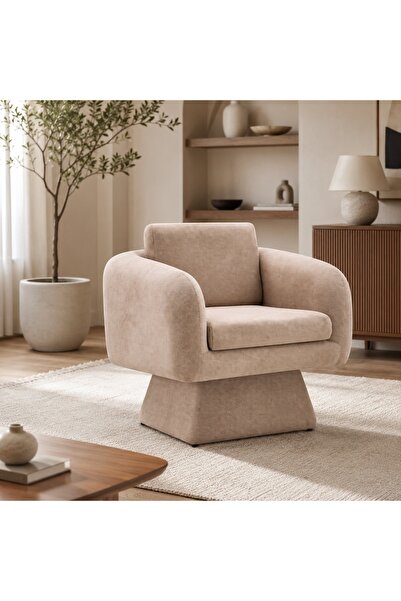 N.zone Modern Swivel Design Wide Armrests High Quality Chenille Fabric Comfor...