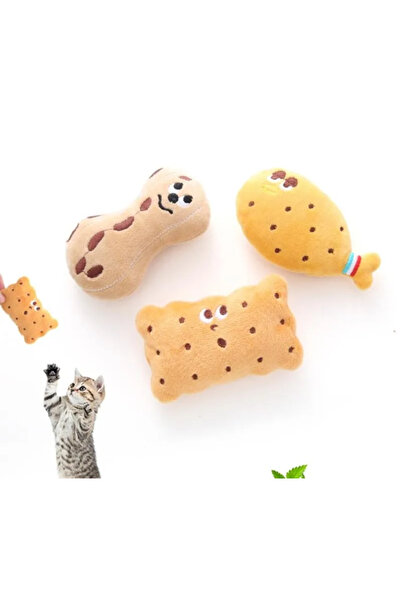 toysme New Design Pet Plush Cat Toy 3-Piece Set with Rustle Sound Cute Fish-B...