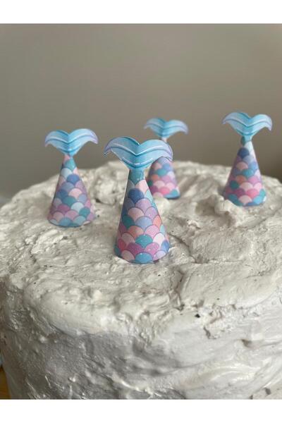 ST Design 16 Adet Deniz Kızı Konsepti Cupcake Şapkası