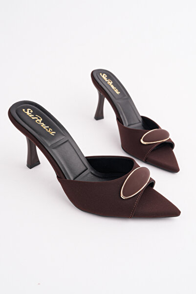 Madam Tarz Spr-3791 Thin Heel Buckle Detail Slippers