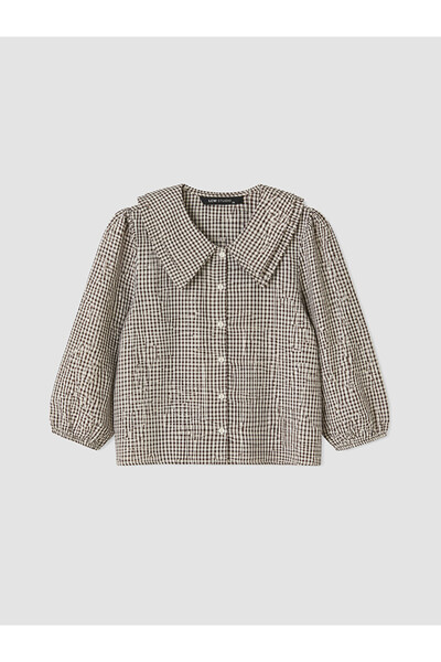 LC Waikiki Baby Collar Plaid Women's Shirt
