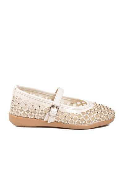 AYAKMOD White Patent Leather Lightweight Orthopedic Girls' Ballerinas 26A49 P