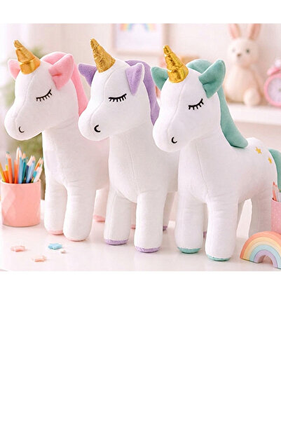 MY toys 3 Adet Peluş Unicorn Figürlü Yastık