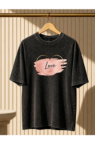 Pink Sky Μπλουζάκι Unisex Oversize με εφέ ξεβαμμένου υφάσματος, Vintage Stree...