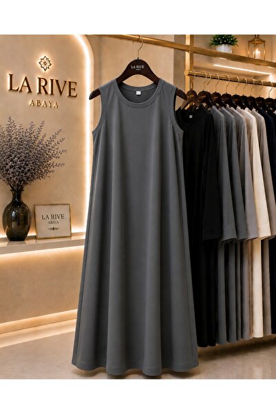 La Rive Classic Charcoal Grey Abaya