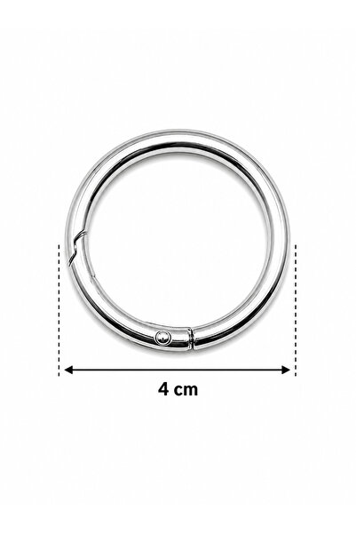 Kardelux Yaylı Mekanizmalı Metal Çanta Halkası (4cm çapında)