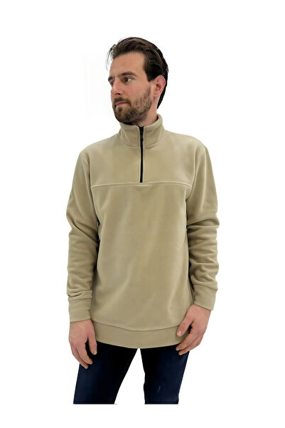 diğer1234 Unisex Fleece Μπλούζα Με Φερμουάρ Μπεζ — xl