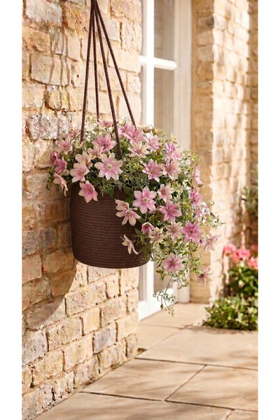 ÖRGÜM Sepet Dekoratif Çiçeklik 15x15 Cm BİTKİ DAHİL DEĞİLDİR