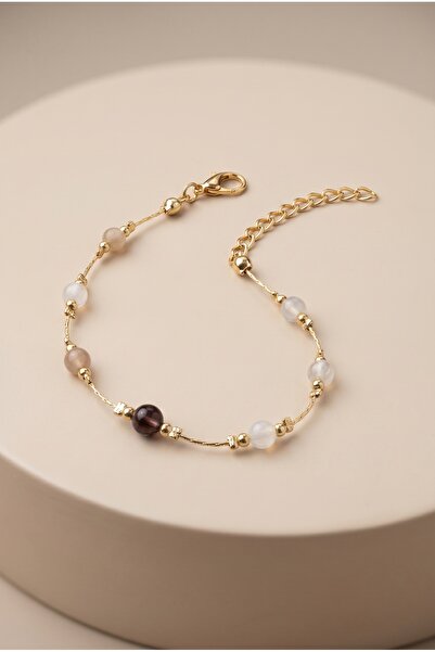 Mijja Gold Color Lacquer Coating Tarnish Resistant Smoky Quartz Natural Stone...