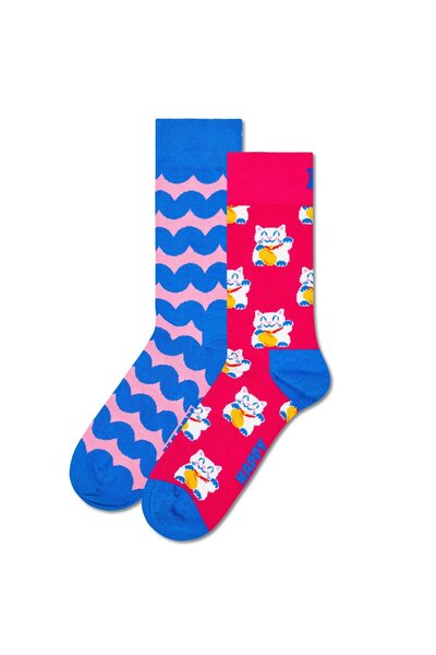 Happy Socks Unisex Socken, 2er Pack - Geschenkbox, Farbmix
