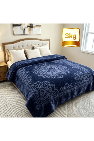Bleco Vintage embossed flannel blanket, 160*220 cm, comfortable, portable and...
