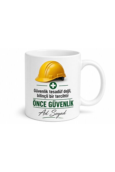 Tupya Gift İş Sağlığı ve Güvenliği Uzmanı İSG Önce Güvenlik Baskılı Kupa Bard...