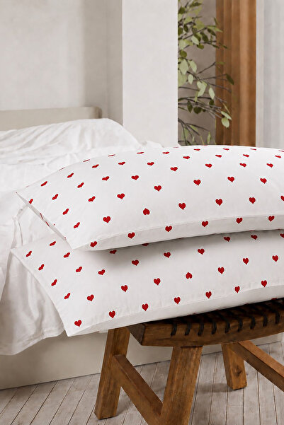 Miss Paris Home 2 Pieces Heart Patterned Pillowcases 100% Cotton 50X70Cm |   ...
