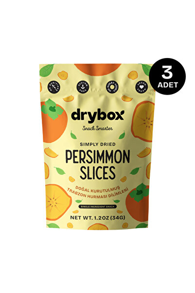 DRYBOX Natural Dried Persimmon Slices 34g 3-Pack – No Added Sugar, 100% Natur...