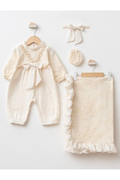 Cherub Baby Kopenakili Muslin Bowknot 100% Cotton Blanket Romper Set Pugi New...