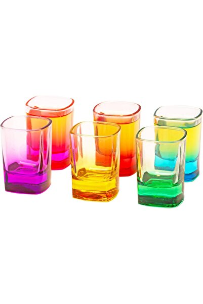 Generic The Buybox - 6 Pcs Colored Shot Glasses Set, 52ml Heavy Duty Mini Bas...