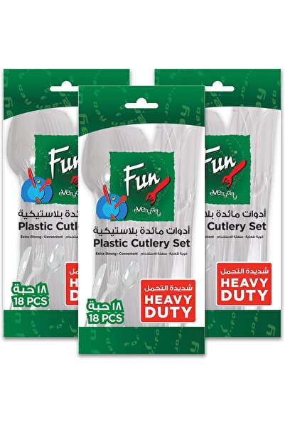 Generic مجموعة أدوات مائدة بلاستيكية شفافة للاستخدام مرة واحدة من FUN BY AL B...
