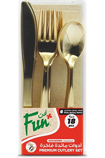 FUN BY AL BAYADER فن مجموعة أدوات مائدة فاخرة متينة - مجموعة ملاعق وسكاكين وش...
